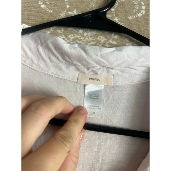 Eberjey Gisele Tencel™ Modal Long PJ Set in Sorbet/Black - Picture 7 of 8